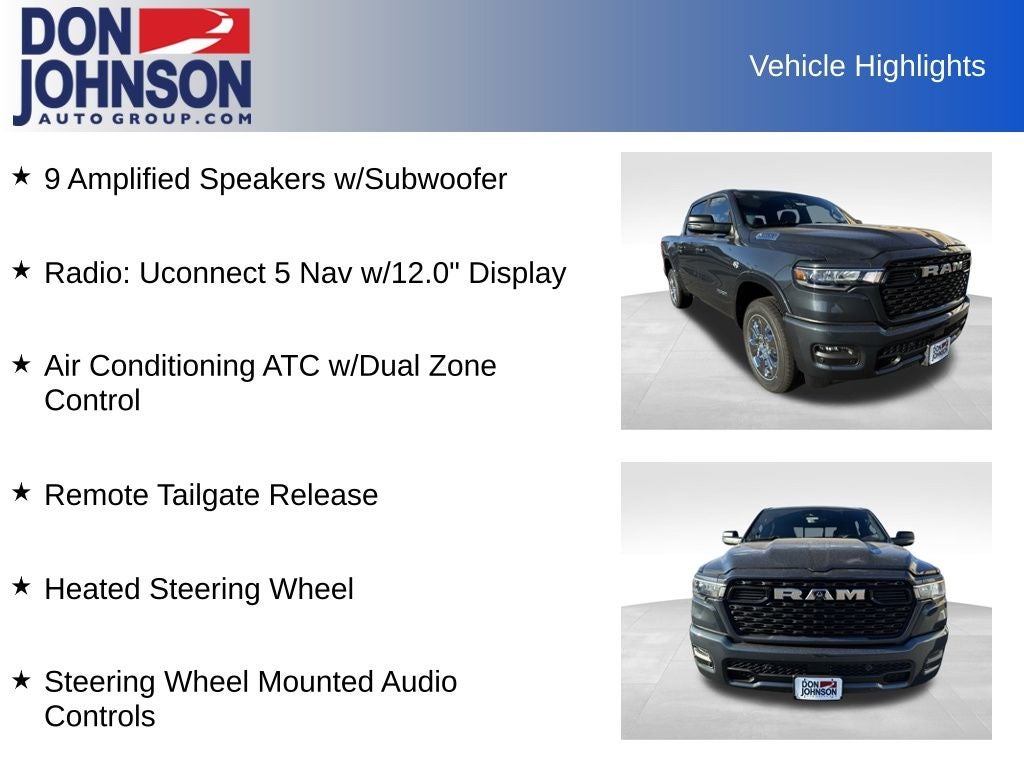 2026 RAM Ram 1500 RAM 1500 BIG HORN CREW CAB 4X4 5'7' BOX