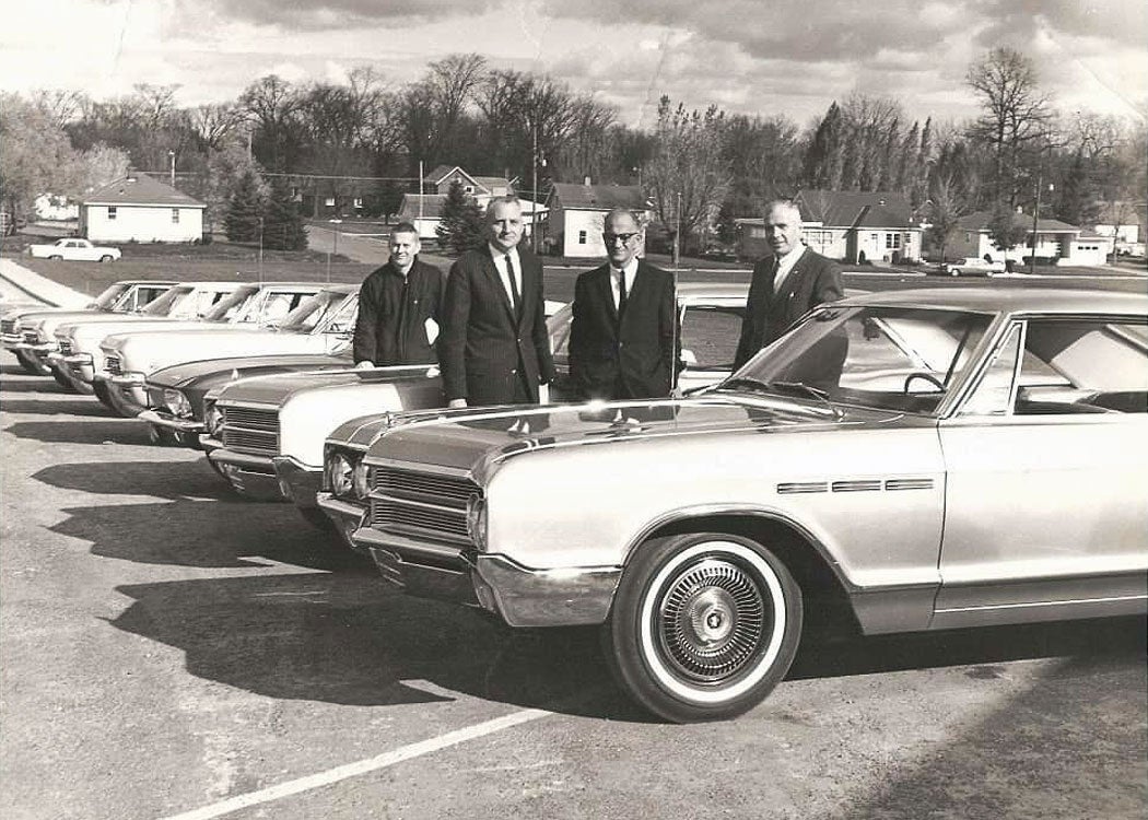 Bob Tone Harold Louie King John Johnson giving driver's ed cars 1965