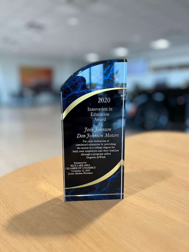 Award - Don Johnson's Cumberland Motors in Cumberland WI